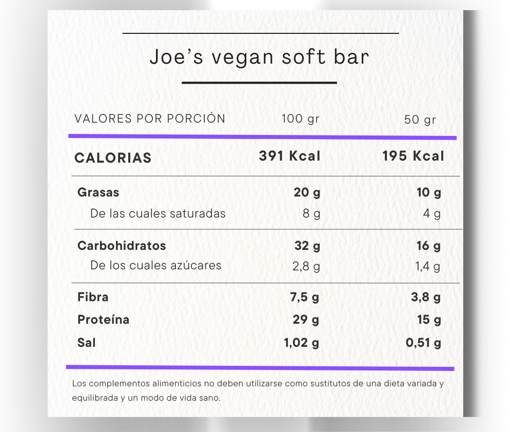 joe's soft barrita proteica vegana
