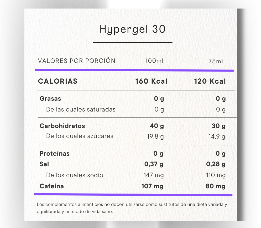 hypergel 30 info nutricional