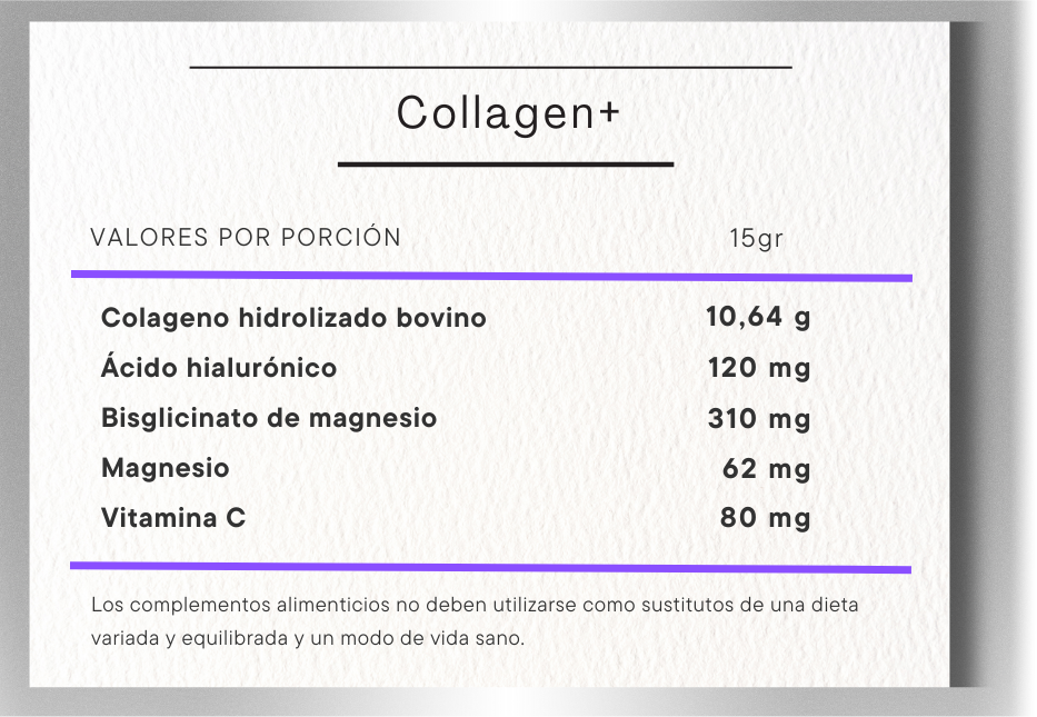 Collagen+ informacion nutricional