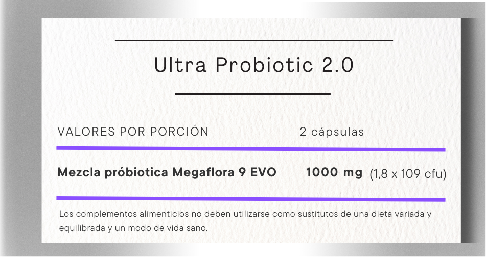 ultra probiotic 2.0 informacion nutricional