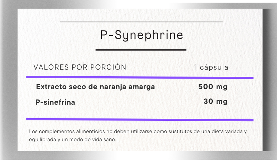 P-synephrine informacion nutricional life pro