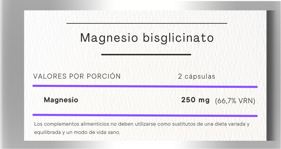 magnesio bisglicinato informacion nutricional